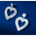 Sparkling Women's Cubic Zirconia Heart Stud Earrings Gorgeous Female Wedding Party Fashion Ear Piercing Accessories New Jewelry