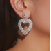 Sparkling Women's Cubic Zirconia Heart Stud Earrings Gorgeous Female Wedding Party Fashion Ear Piercing Accessories New Jewelry