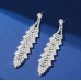 Sparkling Silver Women's Cubic Zirconia Stud Earrings Gorgeous Female Wedding Party Fashion Ear Piercing Accessories New Jewelry