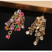 Fashion Luxury Multicolor Tassel CZ Drop Earrings New Engagement Wedding Ear Accessories for Women Fancy Anniversary Gift