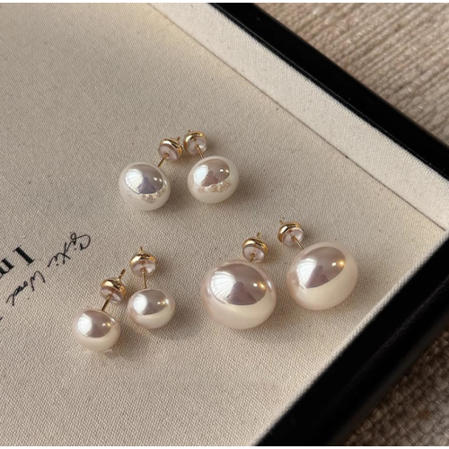 Imitation Round Pearl Stud Earrings for Women Round Wedding Party Ear Jewelry Wholesale