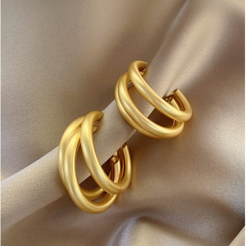 Imitation Gold Stud Earrings for Women Round Wedding Party Ear Jewelry Wholesale