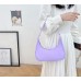 Purple Retro Solid Color PU Leather Shoulder Underarm Bag Women's Fashion Handbags Casual Hobos Purses and Handbag Ladies Hand Bags