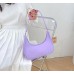Purple Retro Solid Color PU Leather Shoulder Underarm Bag Women's Fashion Handbags Casual Hobos Purses and Handbag Ladies Hand Bags