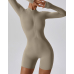 2pcs Beige Yoga Sets Womens Outfits Peach Hip Lifting Suit Neck Hanging Sports Bra Shockproof Quick Drying Shorts Set Female Tracksuit