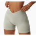 Beige Women Sports Shorts High Waist Yoga Shorts Slim Fit Butt Lift Gym Running High Elastic Biker Shorts