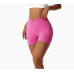 Rose Women Sports Shorts High Waist Yoga Shorts Slim Fit Butt Lift Gym Running High Elastic Biker Shorts