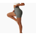Gray Women Sports Shorts High Waist Yoga Shorts Slim Fit Butt Lift Gym Running High Elastic Biker Shorts