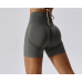 Dark Gray Women Sports Shorts High Waist Yoga Shorts Slim Fit Butt Lift Gym Running High Elastic Biker Shorts