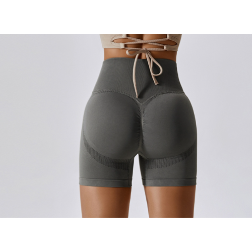 Dark Gray Women Sports Shorts High Waist Yoga Shorts Slim Fit Butt Lift Gym Running High Elastic Biker Shorts