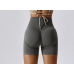 Dark Gray Women Sports Shorts High Waist Yoga Shorts Slim Fit Butt Lift Gym Running High Elastic Biker Shorts