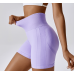 Purple Women Sports Shorts High Waist Yoga Shorts Slim Fit Butt Lift Gym Running High Elastic Biker Shorts