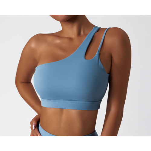 Ladies Sports Blue Bra Sexy Criss Cross Straps Back High Support Impact Yoga Underwear Running Fitness Gym Padded Bralette