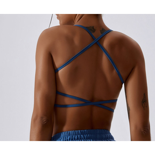 Dark Blue Ladies Sports Bra Sexy Criss Cross Straps Back High Support Impact Yoga Underwear Running Fitness Gym Padded Bralette Dark Blue Ladies Sports Bra Sexy Criss Cross Straps Back High Support Impact Yoga Underwear Running Fitness Gym Padded Bralette