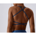 Dark Blue Ladies Sports Bra Sexy Criss Cross Straps Back High Support Impact Yoga Underwear Running Fitness Gym Padded Bralette Dark Blue Ladies Sports Bra Sexy Criss Cross Straps Back High Support Impact Yoga Underwear Running Fitness Gym Padded Bralette