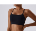 Black Ladies Sports Bra Sexy Criss Cross Straps Back High Support Impact Yoga Underwear Running Fitness Gym Padded Bralette