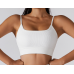 Ladies Sports White Bra Sexy Criss Cross Straps Back High Support Impact Yoga Underwear Running Fitness Gym Padded Bralette
