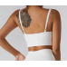Ladies Sports White Bra Sexy Criss Cross Straps Back High Support Impact Yoga Underwear Running Fitness Gym Padded Bralette