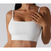 Ladies Sports White Bra Sexy Criss Cross Straps Back High Support Impact Yoga Underwear Running Fitness Gym Padded Bralette