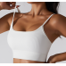 Ladies Sports White Bra Sexy Criss Cross Straps Back High Support Impact Yoga Underwear Running Fitness Gym Padded Bralette