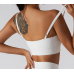 Ladies Sports White Bra Sexy Criss Cross Straps Back High Support Impact Yoga Underwear Running Fitness Gym Padded Bralette