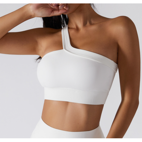 White Ladies Sports Bra Sexy Criss Cross Straps Back High Support Impact Yoga Underwear Running Fitness Gym Padded Bralette