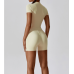 Yoga Set Beige Women Fitness Rompers Sexy One Piece Strap Tummy Control Padded Sports Bra Workout JumpSuits Sportswear