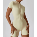 Yoga Set Beige Women Fitness Rompers Sexy One Piece Strap Tummy Control Padded Sports Bra Workout JumpSuits Sportswear