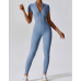 Yoga Set Blue Women Fitness Rompers Sexy One Piece Strap Tummy Control Padded Sports Bra Workout JumpSuits Sportswear