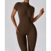 Yoga Set Brown Women Fitness Rompers Sexy One Piece Strap Tummy Control Padded Sports Bra Workout JumpSuits Sportswear