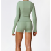 2pcs Green Yoga Sets Womens Outfits Peach Hip Lifting Suit Neck Hanging Sports Bra Shockproof Quick Drying Shorts Set Female Tracksuit