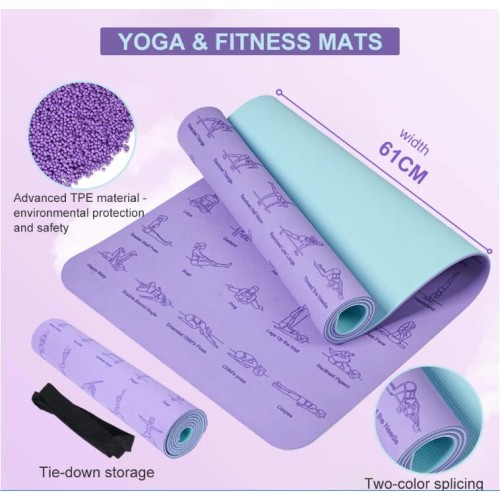 TPE Yoga Mat 183cm*61cm Anti-skid Sports Fitness Mat For Exercise Yoga And Pilates Gymnastics Mat Fitness Equipment TPE Yoga Mat 183cm*61cm Anti-skid Sports Fitness Mat For Exercise Yoga And Pilates Gymnastics Mat Fitness Equipment
