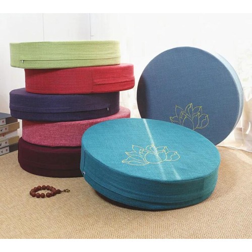 40X6cm Yoga Meditate Cushion Linen Meditate Backrest Pillow Japanese Tatami Mat Removable and Washable Round Yoga Mat 40X10cm