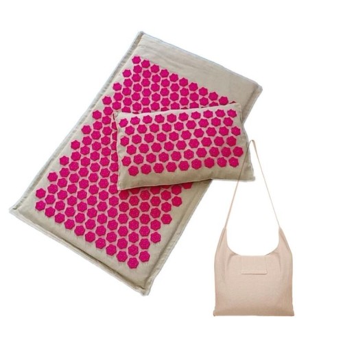 74*44cm Nature Linen Coconut Palm Massage Yoga Mat with Bag Lotus Spike Acupressure Mat Cushion Massage Accupuncture Pad