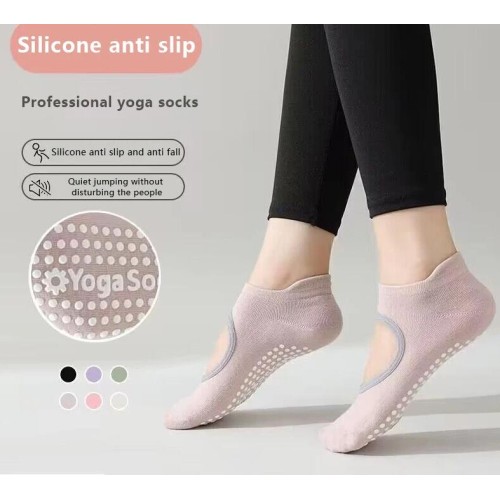 New Yoga Socks Women Professional Non-Slip Pilates Sports Non-Slip Socks Summer Thin Backless Floor Socks
