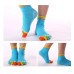 Women Colorful Yoga Socks Non-Slip Ladies Dance Socks Cotton Healthy Sports Five-toed Socks
