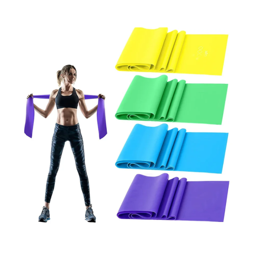 Resistance Bands Set TPE Elastic Band 4 Resistance Levels Exercise Workout Recovery Fitness Yoga Pilates Rehab Strength Training