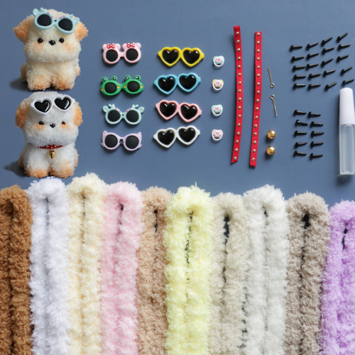 59 PCS Pipe Cleaner Craft Kit DIY Sunglasses Animal Puppy Dog Kit Creative Gifts, Christmas Stocking Stuffers & Classroom Prizes, Gifts for aged 8+