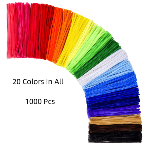 Pipe Cleaners,1000 pcs and 20 Assorted Colors 12 inch Chenille Stems for DIY Art Creative Crafts Decorations