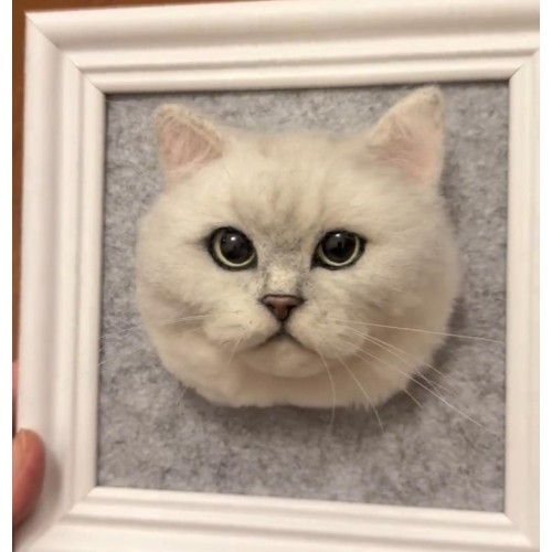 Head Pet Portraits Handmade 3D Dogs Wool Needle Felt Portraits with Wooden Frame | PetsMatter Solid&Bicolor 